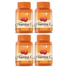 Kit com 4 Vitamina C a Base de Acerola 1 Cápsula ao dia Duom Com 60 Cápsulas