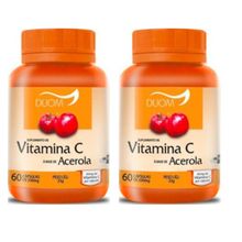 Kit com 2 Vitamina C a Base de Acerola 1 Cápsula ao dia Duom Com 60 Cápsulas