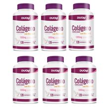 Kit com 6 Colágeno Hidrolisado Com Vitamina Duom C 1000mg 120 Cpr