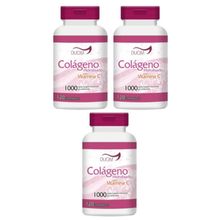 Kit com 3 Colágeno Hidrolisado Com Vitamina Duom C 1000mg 120 Cpr