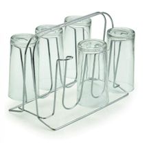 Porta Copos Suporte para 6 Copos em Aço Cromado - Arthi