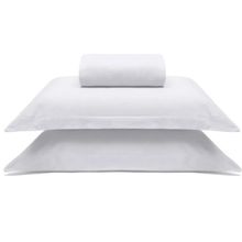 Jogo de Cama Buettner King Malha 100% Algodao Liso 3 Peças Image Branco