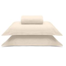 Jogo de Cama Buettner King Malha 100% Algodao Liso 3 Peças Image Perola
