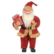 Papai Noel Decorativo com Led Vermelho e Bege 30x15 cm F04 - D&#039Rossi