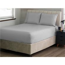 Jogo de Cama S Ponto Palito Queen 3 Pçs 180F Prata Sonhare