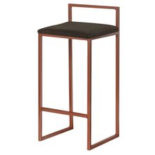 Banqueta Decorativa Jasmine Base Bronze Suede Marrom - Gran Belo