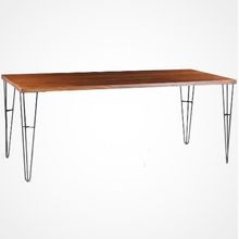 Mesa Sala de Jantar Cozinha Ludiana 220cm Grafite Madeira Maciça Rustic Brown - Gran Belo