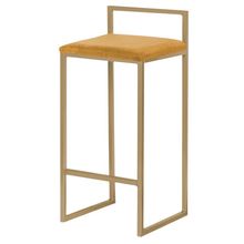 Banqueta Decorativa Selena Base Gold Suede Mostarda - Gran Belo