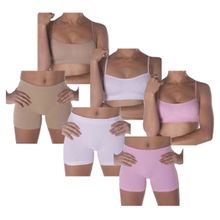 Kit 3 Conjuntos Top + Calcinha Selene Sem Costura Infantil