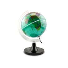 Globo Terrestre Aquarela Verde Lâmpada Led Luminária Decorativo Mapa Mundi Divisão De Países Português Escolar