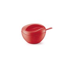 Açucareiro com Tampa e Colher Porta Açucar Vermelho