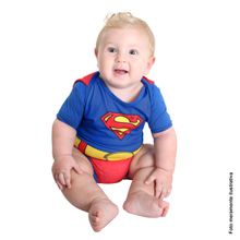 Fantasia Super Homem Body Bebê Verão - Liga da Justiça