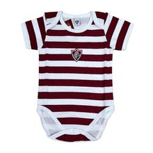 Body Bebê Fluminense Listras Manga Curta Oficial
