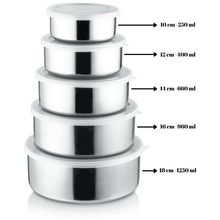 WE DROP - Conjunto De Tigelas Aço Inox 5 Peças Com Tampa Resistente