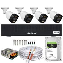 Kit 04 Cameras Full Color DVR intelbras 1004C 4Ch C/HD 1TB
