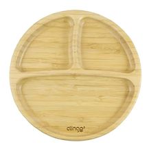 Prato com Divisória e Ventosa em Bambu - Clingo