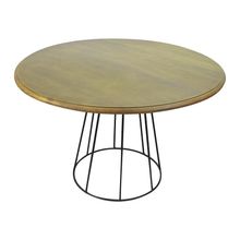Mesa de Jantar Redonda Base de Ferro Telaio Castanho - Gran Belo