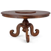 Mesa Redonda Sala de Jantar 6 Lugares Mariah 140cm com Prato Giratório Canela - Gran Belo