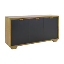 Buffet Aparador Decorativo Shaman em Madeira Castanho/Preto - Gran Belo