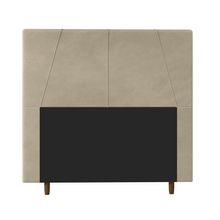 Cabeceira Decorativa Spezia Casal 140cm Veludo Bege - Gran Belo