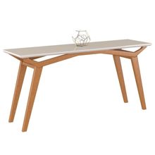 Aparador Decorativo Sala de Estar 160cm Tampo de Vidro Monet Off White/Champagne - Gran Belo