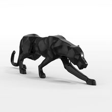 Escultura Decorativa Pantera Caminhando M Preto Brilho - Gran Belo