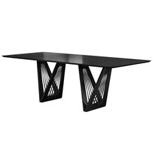 Mesa Sala de Jantar 8 Lugares 218cm Tampo de Vidro Giaguaro Preto/Ébano - Gran Belo