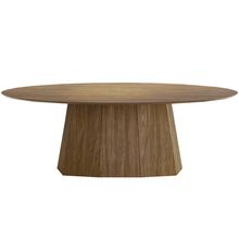 Mesa Sala de Jantar 8 Lugares 250cm Tampo com Vidro Oval Talocan Nogueira - Gran Belo