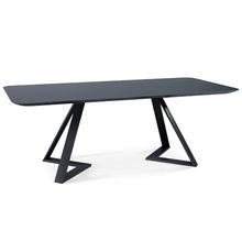 Mesa Sala de Jantar 8 Lugares 218cm Tampo de Vidro Efron Preto - Gran Belo
