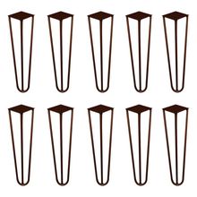 Kit 10 Pés de Metal 30 CM Hairpin Legs Mesa de Canto Rack e Puffs Bronze