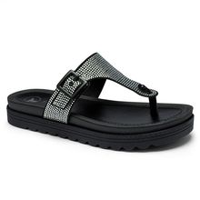 Chinelo Feminino Flatform Preto Brilhos Tanara T8134-0001