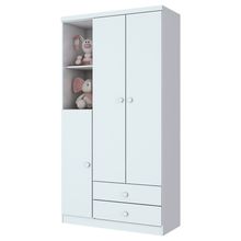 Guarda Roupa Infantil Henn 3 Portas Branco ou Branco/Rosa