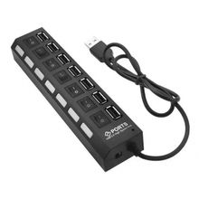 Hub Usb 7 Portas Chave Seletora 2.0 Pendrive Teclado Mouse