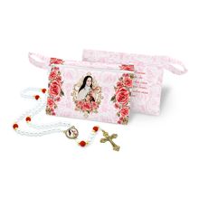 Terço Santa Terezinha na Bolsinha Ziper