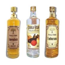 Cachaça Dona Odila Kit 3 Versoes Umburana, Amendoim E Branca
