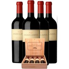 Caixa de Madeira - 4 Garrafas Vinho Argentino Angelica Zapata Malbec