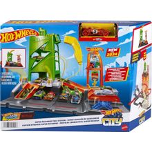 Pista Hot Wheels Posto de Combustível Super Recarga Mattel - HTN79