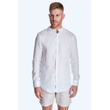 Camisa Regular Masculina Convicto Manga Longa Gola Mandarim Viscolinho