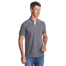 Camiseta Polo Slim Masculina  Mescla Listrada Convicto