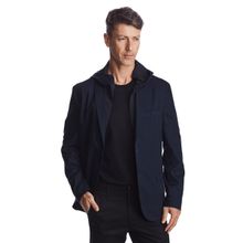 Blazer Masculino  de Sarja Com Capuz E Efeito de Sobreposição Convicto