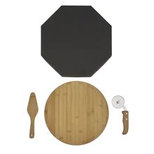 Conjunto Para Pizza Em Bambu 35 Cm - 3 Peças