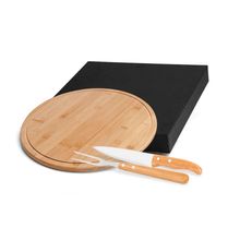 Conjunto Para Churrasco Em Bambu-Inox - 35Cm - 3 Peças.