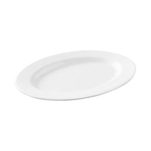 Travessa Oval Rasa Pasta Branco 20x14,3x1,7cm Haus Concept
