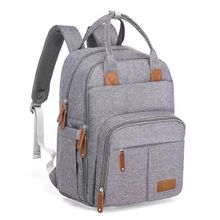 Mochila de Maternidade Alice Cinza Claro - Laço Bebê