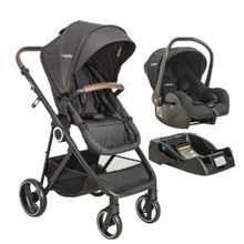 Carrinho Cosmos (bebê conforto +base) Melange Preto - Kiddo
