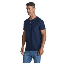 Camiseta Regular Masculina Convicto Gola Henley