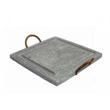 Grelha Para Carnes Servir Porção em Pedra Sabão G 25x25cm