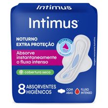Absorvente Intimus com Abas Malha Seca Noturno Gel 8 Unidades