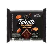 Chocolate GAROTO TALENTO Meio Amargo com Amêndoas 25g Chocolate Garoto Talento Meio Amargo 25g