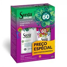 Protetor Solar Sveda Corporal FPS60 200ml+Protetor Sveda Kids FPS60 125ml Protetor Solar Sveda Corporal FPS60 200ml + Protetor Sveda Kids FPS60 125ml